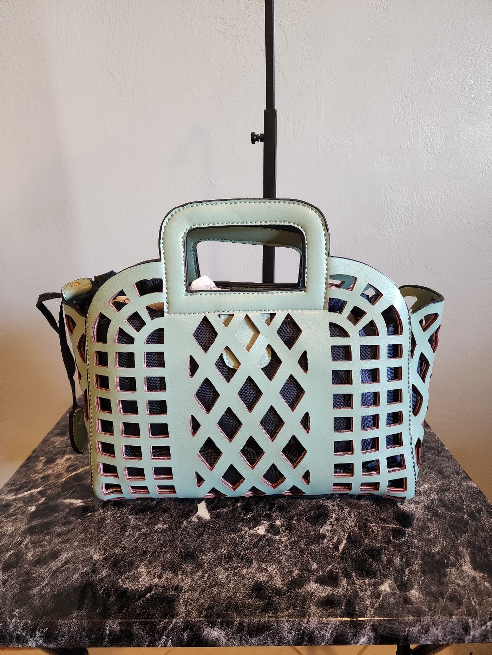 Street Level Mint Green Cutout Tote Bag